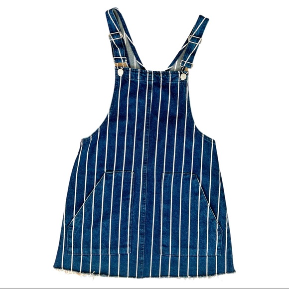 Pull&Bear Dresses & Skirts - Pull&Bear denim pinstripe overall dress